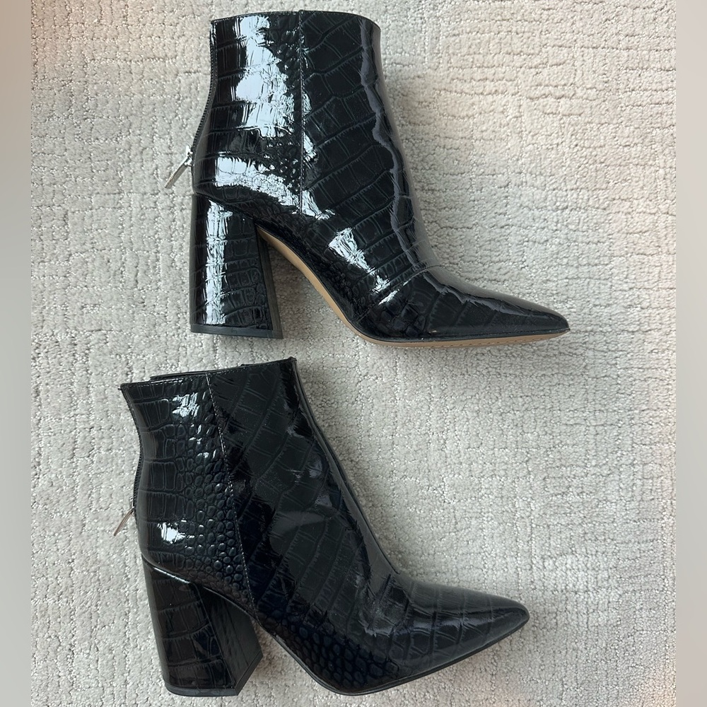 Vince Camuto | Black Snakeskin Booties